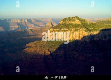 Sunrise at the Grand Canyon from Bright Angel Point on the North Rim Stock Photo