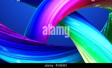 abstract background of twisted multicircular 3d lines Stock Photo