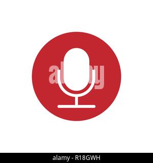 Microphone icon, recorder sign. Flat design Vector Stock Vector