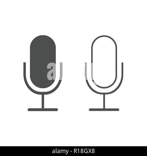 Microphone icon, recorder sign. Flat design Vector Stock Vector