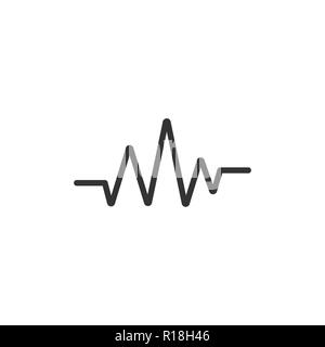 Sound wave icon. Vector illustration, flat design. Stock Vector