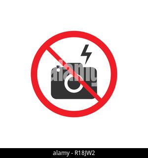 Lightning symbol. Photo sign. No Flash. Electric sign Vector illustration Stock Vector