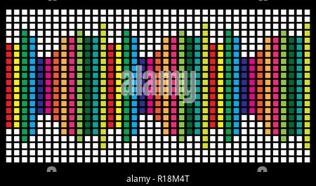 square diagram chart equalizer design isolated on black background Stock Vector
