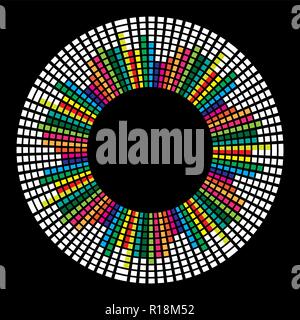 circle mosaic equalizer  design isolated on black background Stock Vector
