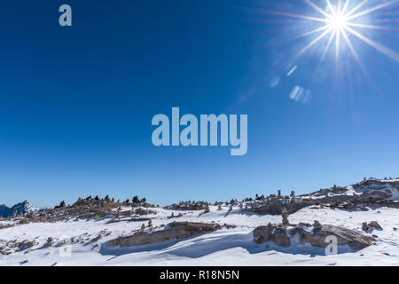 Zugspitze, Zugspitzeplat,  highest peak, Garmisch-Partenkirchen, Wetterstein Gebirge or Wetterstein Mountains, the Alps, Bavaria, Germany, Europe Stock Photo