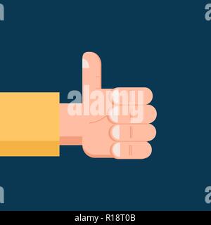 Hand Thumb Up icon flat. Isolated icon from the bundle. Flat style vector illustration. Stock Vector