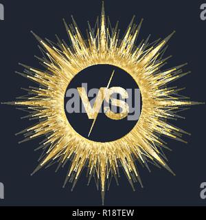 VS letters in the fractal element with connected lines and dots. Poster communication or particle compounds VS. Versus vector illustration Stock Vector