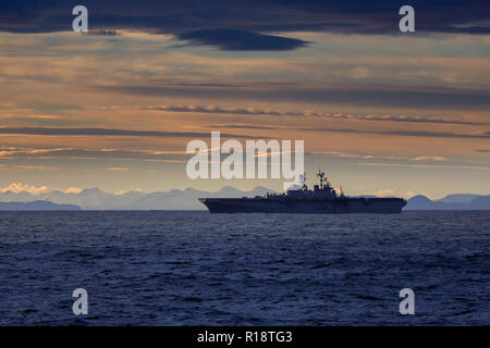 The USS Iwo Jima assault carrier of the US Navy Stock Photo