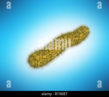 Detailed 3d medical illustration of virusesm bacteria on blue background Stock Photo