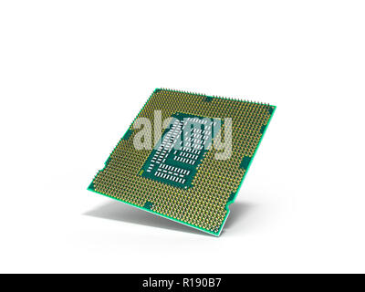 Central Computer Processors CPU High resolution 3d render on white Stock Photo