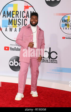 2018 American Music Awards at the Microsoft Theater on October 9, 2018 in Los Angeles, CA  Featuring: Khalid Where: Los Angeles, California, United States When: 09 Oct 2018 Credit: Nicky Nelson/WENN.com Stock Photo