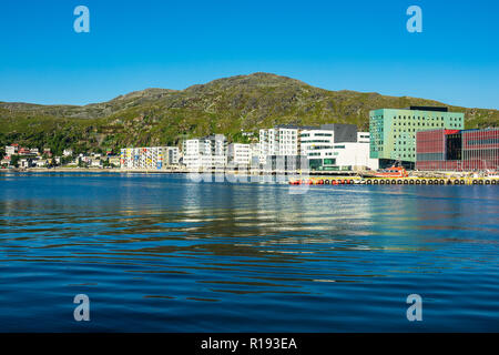 View to the city Hammerfest in Norway. Stock Photo