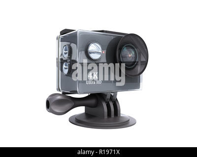 Camera Action Cam 3d render on a white no shadow Stock Photo