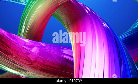abstract background of twisted multicircular 3d lines Stock Photo