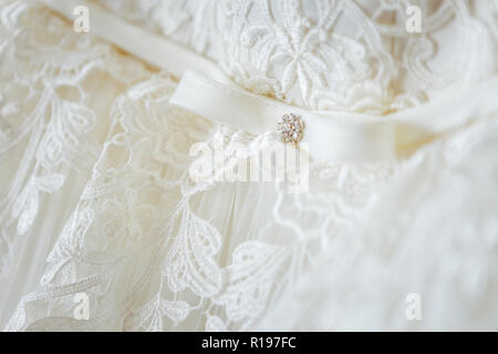 wedding dress close up Stock Photo