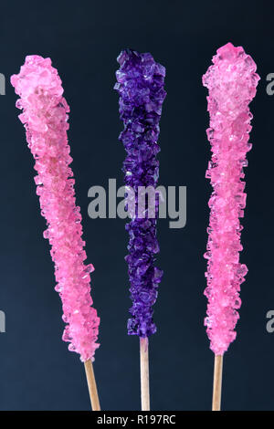 Sugar rock Candy isolated on a black background Stock Photo