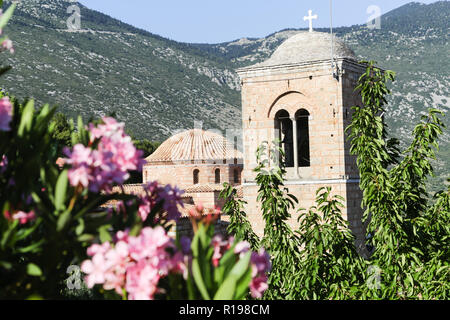 The famous byzantine monastery of Hosios Loukas in Central Greece Stock Photo