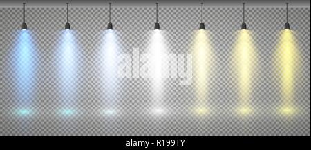 Vector Spotlights. Scene. Light Effects. eps 10 lights Stock Vector