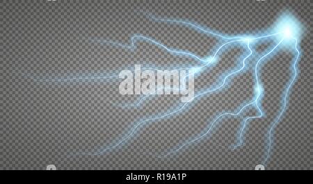 Storm with Lightning isolated on transparent background. Stock Vector