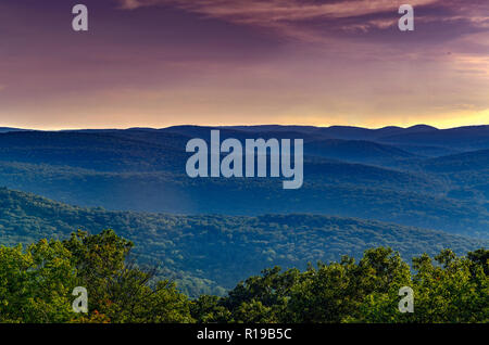 Dramatic view from Bear Mountain, one of the best-known peaks of New York's Hudson Highlands. Stock Photo