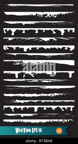 Set of Hand Drawn Grunge Brush Lines, vector illustration Stock Vector