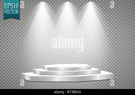 Vector Spotlights. Scene. Light Effects Podium. Light Stock Vector