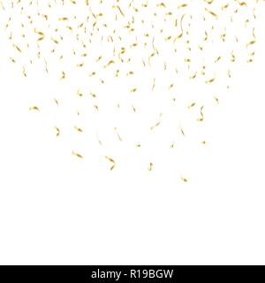 Golden confetti isolated. On a festive background. Vector illustration Stock Vector