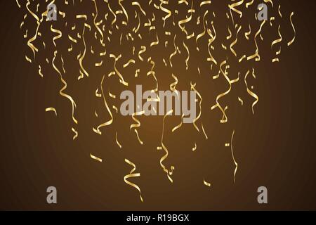 Golden confetti isolated. On a festive background. Vector illustration Stock Vector