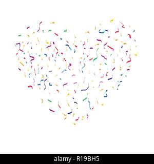 Many Falling Colorful Tiny Confetti And Ribbon Isolated On Transparent Background. Vector Stock Vector