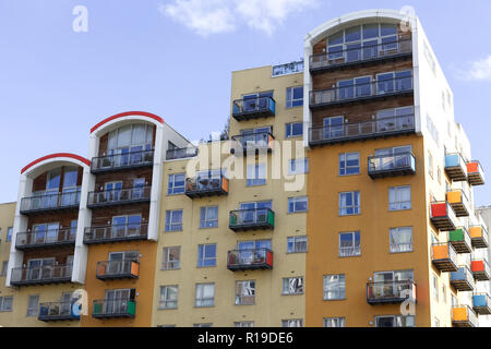 Colourful apartments in North Greenwich London Stock Photo - Alamy