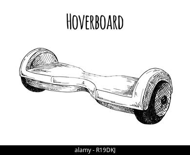 Hoverboard isolated on white background. Vector illustration. Stock Vector