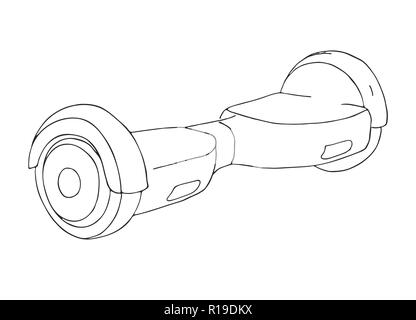 Hoverboard isolated on white background. Vector illustration. Stock Vector