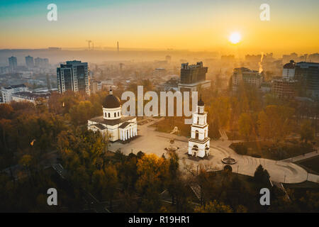 Sunrise in Chisinau Moldova Republic Stock Photo