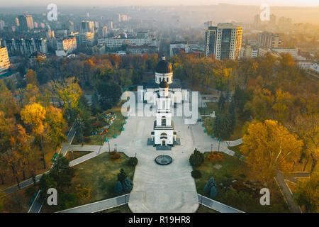 The Metropolitan Cathedral Nativity of the Lord at sunrise in Chisinau Moldova Stock Photo