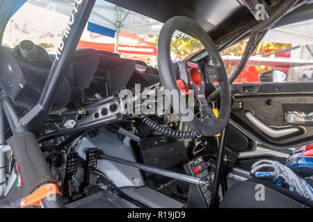 Cockpit of a sport racing car on European Hill Climb Championship in Buzet, Croatia. Stock Photo