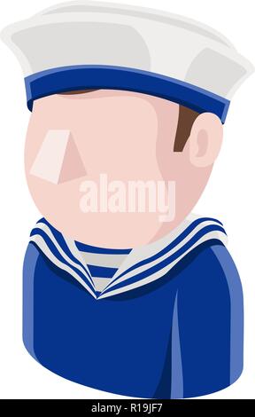 Sailor Man Avatar People Icon Stock Vector