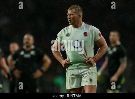 Twickenham, London, UK. 10th November 2018.  England's Dylan Hartley during the Quilter Rugby Union International between England and New Zealand at Twickenham Stadium. Credit:Paul Harding/Alamy Live News  Editorial Use Only