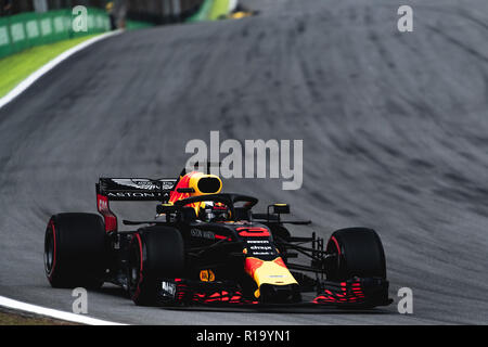 Sao Paulo, Brazil. 10th Nov, 2018. GRANDE PRÊMIO DO BRASIL DE F'RMULA 1 2018 - Daniel RICCIARDO, AUS, RedBull Racing, during the Brazilian Grand Prix of Formula 1 2018 held at the Autodromo de Interlagos in São Paulo, SP. (Photo: Victor Eleutério/Fotoarena) Credit: Foto Arena LTDA/Alamy Live News Stock Photo