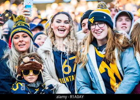 Morgantown, West Virginia, USA. 10th Nov, 2018. West Virginia Mountaineers student fans after the NCAA college football game between the TCU Horned Frogs and the West Virginia Mountaineers on Saturday November 10, 2018 at Milan Puskar Stadium, in Morgantown, West Virginia. Jacob Kupferman/CSM Stock Photo