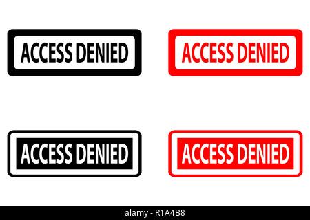 Access denied - rubber stamp - vector - black and red Stock Vector