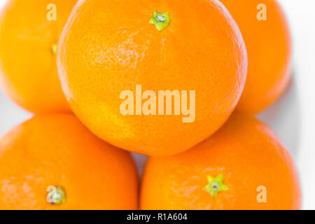 top view mandarins orange color isolated on white background Stock Photo