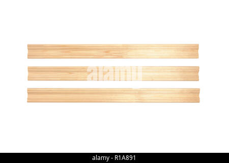 Different wooden plinth. Industrial sample, isolated on white Stock Photo