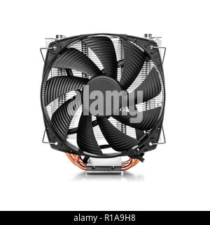 Cooler computer fan isolated on a white background. Stock Photo