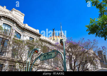 Mexico City Subway – Metro Entrance Sign Stock Photo