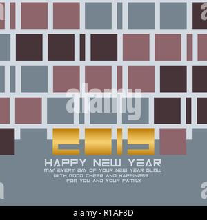 greeting card happy new year 2019 art typography Stock Vector
