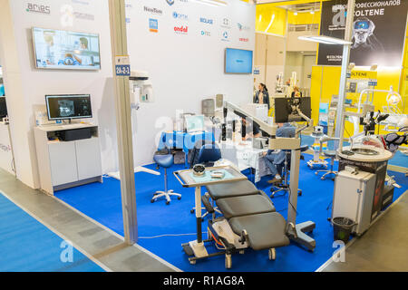 Kiev, Ukraine. October 5 2018. Dental exhibition, dental equipment. Stock Photo