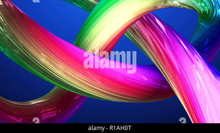 abstract background of twisted multicircular 3d lines Stock Photo