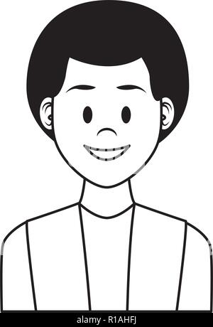Man afro profile smiling cartoon vector illustration graphic design ...