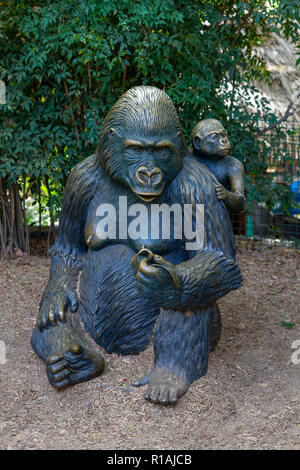 Gorilla sculpture in the San Diego Zoo Safari Park, Escondido, CA, United States Stock Photo