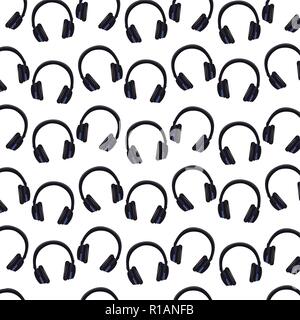 Music headphones background pattern cartoons vector illustration graphic design Stock Vector